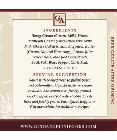 Gino Angelini Pasta Sauce - LIMONE Lemon Cream & Parmigiano 15oz Pack of 2 | Authentic Italian Flavor - Buy Online on GoSupps.com