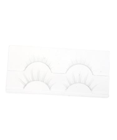 Ipetboom Decorative Eyelashes 2 Pairs White False Eyelashes Cosmetics Curly Chemical Fiber Miss Halloween Lashes