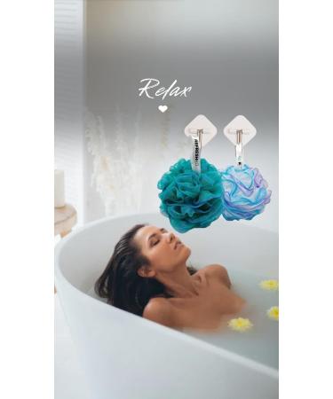 REFRESHKO Bath and Shower Puff Loofah bath Essentials (BLUE 4 * 75g BATH PUFF) BLUE 4*75g BATH PUFF - Buy Online on GoSupps.com