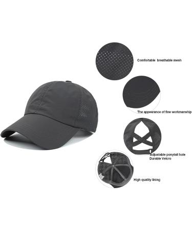 Women's Cross Ponytail Baseball Cap - Black, One Size - Buy Online on GoSupps.com