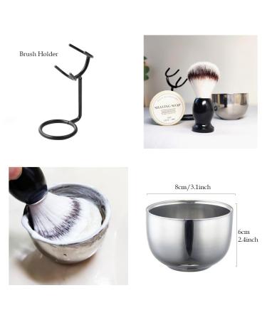 Premium 4-Piece Shaving Brush Set for Men | Includes Shaving Brush Soap Bowl & Stand | Perfect Gift for Grooming - Buy Online on GoSupps.com