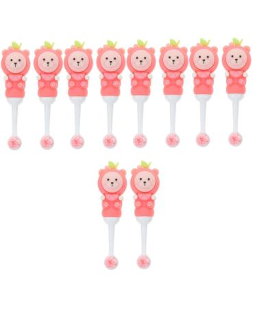 Ipetboom 10 pcs children's toothbrush with soft bristle baby toothbrush brisk toothbrush travel toothbrush children's toothbrushes large toothbrush covers for toddlers manual travel pebbles pink