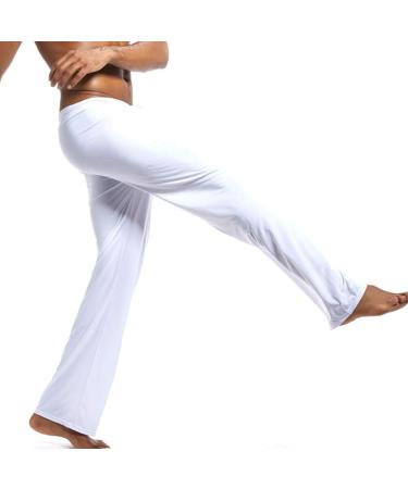 K-Men Mens Ice Silk Low Rise Yoga Pants - White, Medium - Buy Online on GoSupps.com