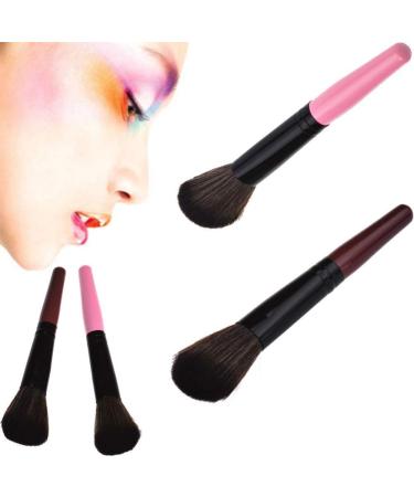 Wine Red Cosmetic Brush Set - Wood Handle Nylon Foundation & Blush Brush for Effortless Makeup Application - Buy Online on GoSupps.com