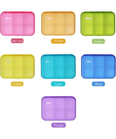 7 Piece Set Pill Organizer 6 Times a Day Daily Travel Medicine Organizer Portable 7 Day 42 Compartments Pill Box with Moisture-Proof Pill Case Travel Pill Container for Vitamins Supplements-Color 6 Times * 7 Days Color - Buy Online on GoSupps.com