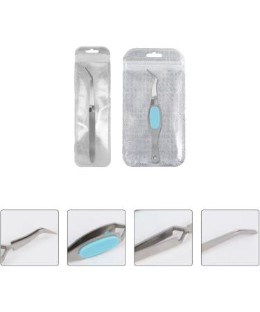 minkissy Picker Women Eyelash Art Pincher Shaping Extensions Pusher Stainless for Multipopurse Curved Pinching Eyebrow Prolong Clip Clamp Sticker Nail Manicure Ladies Silver Cuticle - Buy Online on GoSupps.com
