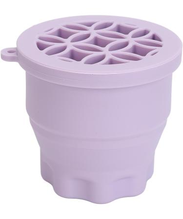 Portable Makeup Brush Cleaning Bowl - Effective Folding Storage Cleaner Cup for Home in Violet - Buy Online on GoSupps.com