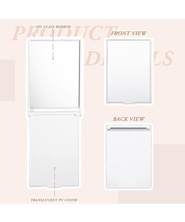 Queekay Small Makeup Folding Mirror - Portable 2 x 3 x 0.2'' Compact Vanity Mirror for Women/Girls - Travel Mirror (White) - Buy Online on GoSupps.com
