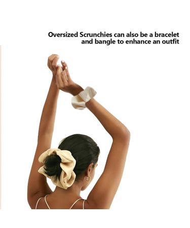 3 Pack Champagne Satin Silk Hair Scrunchies for Women/Girls - Soft Elastic Hair Ties Accessories - Buy Online on GoSupps.com
