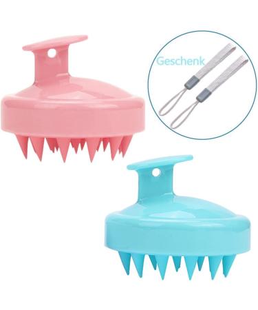 Shop 2-Piece Scalp Massager & Shampoo Brush Set - Soft Silicone Hair Care for Wet & Dry Use | Ideal for Women Men & Pets - Green & Rose Pink - Buy Online on GoSupps.com