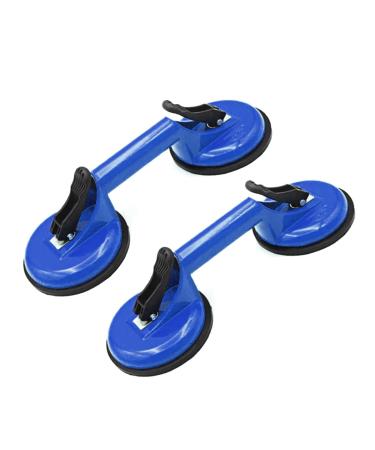 Glass Lifting Suction Cups Heavy Duty Vacuum Aluminum Alloy Handle Holder to Lift Large Glass/Floor Gap Fixer/Tile Lifter/Moving Window,Mirror/Windshield Removal & Install Tool Blue