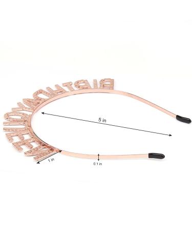 Rose Gold Birthday Crown for Women - Rhinestone Princess Tiara Headband | Happy Birthday Accessories - AOPRIE - Buy Online on GoSupps.com
