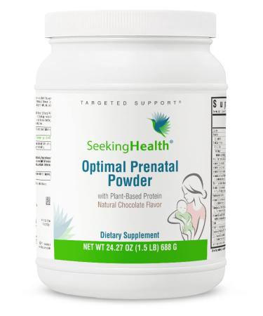 Seeking Health Optimal Prenatal Powder Chocolate Flavor Bioavailable B12 and Folate Ginger and Active B6 Helps Support Healthy Pregnancy and Fetal Development Vegetarian Formula (15 Servings)*