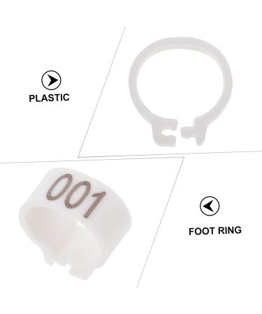 CORHAD 100 Pcs Pigeon Anklet Pigeons Identification Ring Duck Leg Number Plastic White Products 1.3X1.3CM White - Buy Online on GoSupps.com