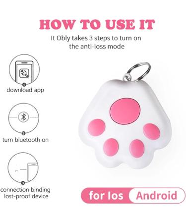 Mini GPS Tracker for Pets & Kids - Waterproof Bluetooth Pet Locator - Smart Key Finder for Dogs Cats Wallets & Luggage - Portable Loss Prevention Device in Pink - Buy Online on GoSupps.com