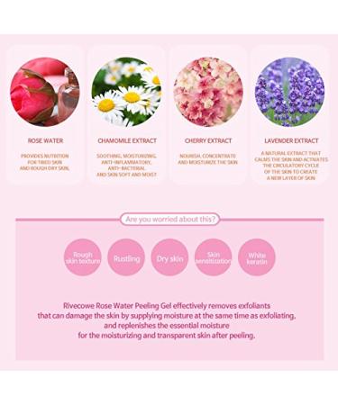  Rivecowe Rose Water Face Peeling Gel 2.12 oz / 60 g - Buy Online on GoSupps.com