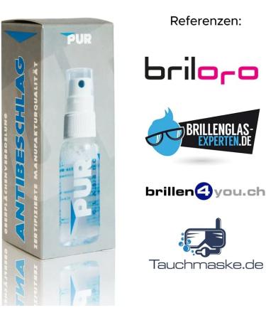 PUR Classic Anti-Fog Spray & Cloth Set (30ml) Long-Lasting Protection for Glasses Visors Diving Masks & Car Windows - International Shipping Available - Buy Online on GoSupps.com