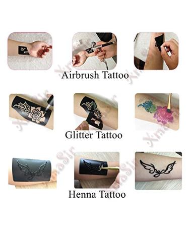 Xmasir 5 Sheets 70pcs Small Glitter Woman Drawing Tattoo Stencil Set for Kids - Cute Airbrush Stencils & Templates - Buy Online on GoSupps.com