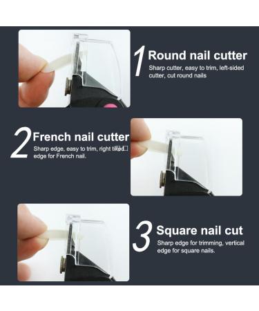 False Nail Art Clippers Manual Stainless Steel Head Manicure Trimmer Reusable Salon Clipping Scissors Tool Black and Rose Red - Buy Online on GoSupps.com