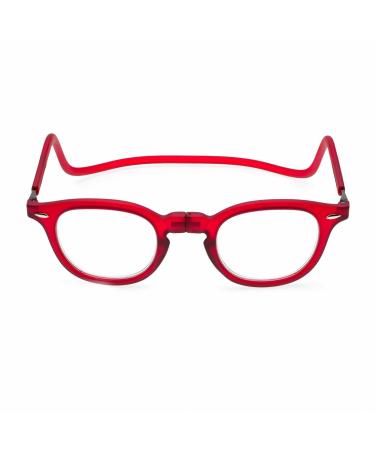 Contacta lock reading glasses for men and women glasses with magnetic rigid collar and adjustable sticks color red diopters +2.00 pack with glasses holder 33 g - Buy Online on GoSupps.com