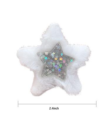 OTEEGX Cute Fluffy Y2K Star Hair Clips - 3PCS Furry Hair Pins for Women | Plush Y2K Accessories - Buy Online on GoSupps.com