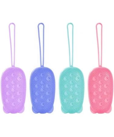 Bath Sponge Silicone Shower Exfoliating Scrub Sponge Bath Brush Skin Cleaning Pad Bathroom Accessories Sponges Bath (Color : C) - Buy Online on GoSupps.com