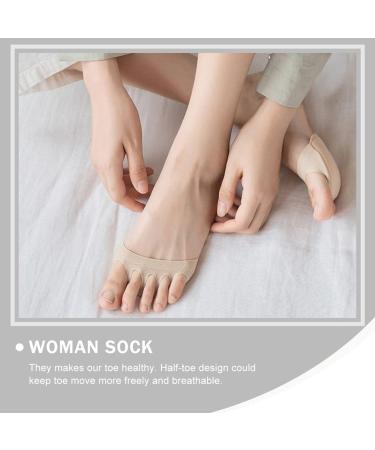 4 Pairs Women's Split Toe Socks - High Heels No Show Cushion Metatarsal Foot Pads - Anti-Slip Cotton Toe Socks - Buy Online on GoSupps.com