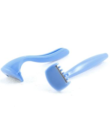 Ruilogod 2pcs Light Blue Plastic Handle Metal Blade Body Hair Razor Shaver