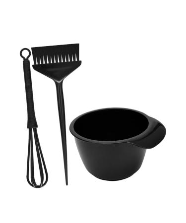 Homoyoyo Kit Coloration Cheveux 3 Pi ces Noir Bol de Teinture pour Cheveux Pinceau Teindre Tige D agitation pour Salon et Usage Domestique