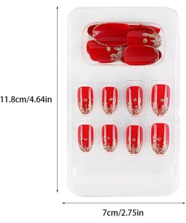 dijiusidy False Nail Fashionable Various Shapes Fingernail Full Coverage Strong Viscosity Adjustable Paster for Manicure Art 18 F741 18 1 count (Pack of 1) - Buy Online on GoSupps.com