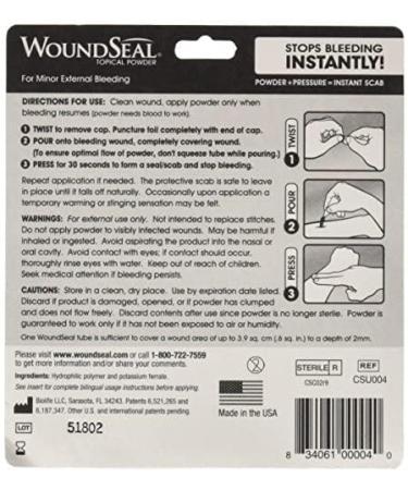 WoundSeal Powder - Instant Bleeding Stop First Aid | 4 Applications for Health - Global Shipping - Buy Online on GoSupps.com