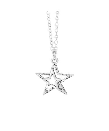 Oralgo's Elegant necklace with star trailer pentastars shape stylish collarbone chain made of alloy for everyday use metal