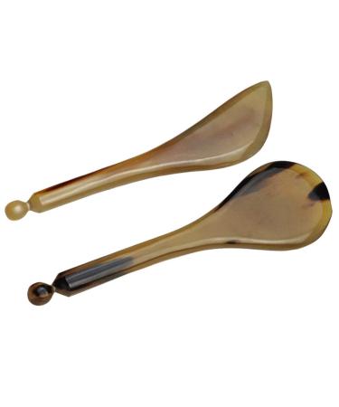 Exceart 2st tendon beauty bar Meridiane Schaber face rod manueller stick eye acupress pencil Schaben tool manual acupuncture rod handwracle yak horn tenden pull massage