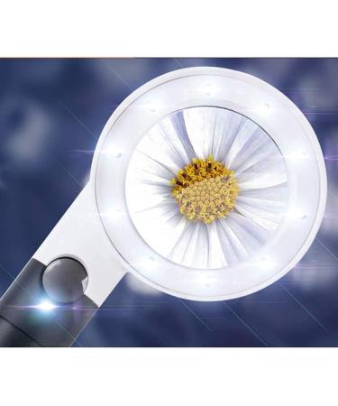 Magnifying Glass 5X 20X Handheld Illumination Magnifier with 11 LED Light HD Lens Magnifier - Buy Online on GoSupps.com