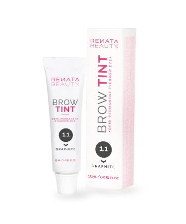 Renata Beauty eyebrow color - Premium eyebrow coloring medium - 15 ml adaptable and long -lasting eyebrow color for 4 weeks - safe and gentle - available in 4 colors graphite gray 15 g (1 Pack) 1.1 graphite gray