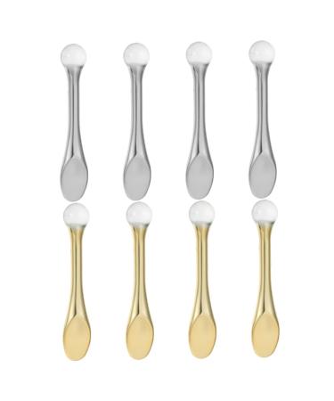 POPETPOP 8pi ces Applicateur de Cr me Contour des Yeux avec B tonnet Int gr Outil pour Soulager la Fatigue Oculaire Maquillage et Spatule pour Soin du Visage moyen argent dor