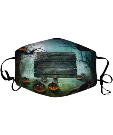 ZLUU 5PCS Halloween Adults Protective Face Mask Personalized Patterns Face Cover Safe Skin Friendly Face Sheild Washable Reusable Adults Washable Halloween Funny Expression Prints Mask Filter Can Be Placed - Buy Online on GoSupps.com