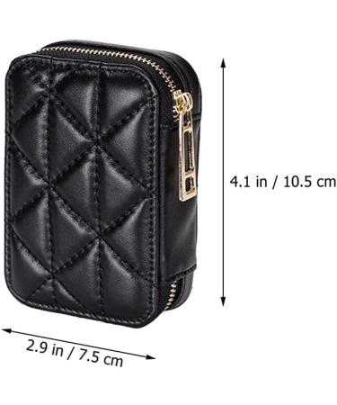 VALICLUD Black Lipstick Case | Genuine Leather Mini Cosmetic Jewelry Box with Mirror | Perfect Gift for Women - Shop Now - Buy Online on GoSupps.com