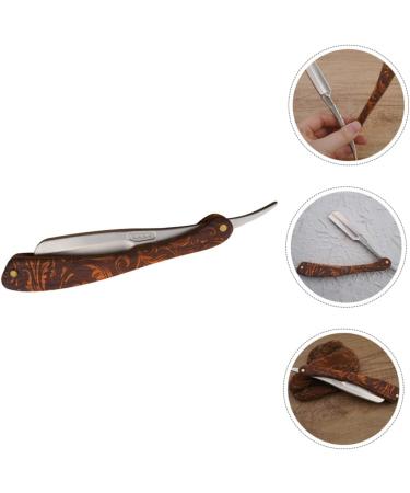 Frcolor 3-in-1 Folding Knife Razor Holder - Stainless Steel & Wood Hairdresser Blade for Men - Safe Compact Design for Hairdressing - Buy Online on GoSupps.com