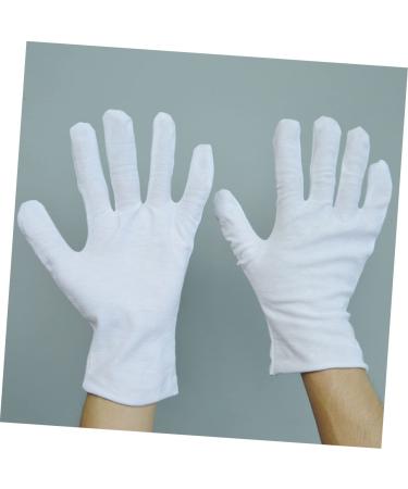 POPETPOP White Gloves 12 Pairs Factory Gloves Lengthen White Cotton Gloves Work Cotton Work Gloves - Buy Online on GoSupps.com