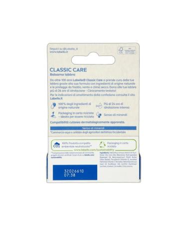 Labello Classic Care Lip Balm 4.8g | Moisturizing Shea Butter Formula | 24-Hour Hydration | No Mineral Oils or Paraffins - Buy Internationally - Buy Online on GoSupps.com