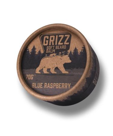 Grizz Soft Beard Balm | 70g | Beard Moisturiser | Beard Wax | Beard Cream | Shea Butter & Bees Wax | Jojoba Oil & Argan Oil | (Blue Raspberry)