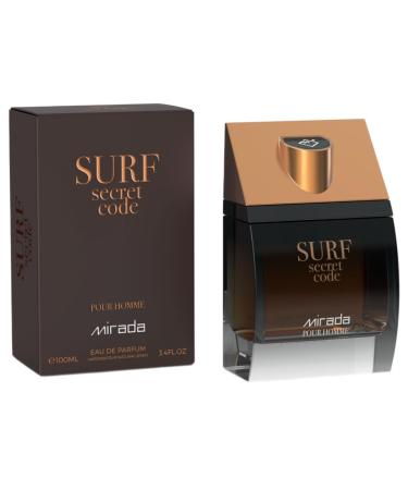 MIRADA Surf Secret Code Men's Eau de Parfum (EDP) 3.4 FL. Oz (100ml) Men s Perfume with Notes of Green Apple Cardamom Green Mandarin Orange Blossom Nutmeg Lavender Leather Tonka Bean Amber