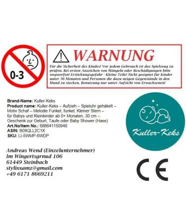 Kuller-Keks Wind-up Music Box - Rabbit Motif - Melody Good Evening Good Night - for Babies 0+ Months - Gift for Birth, Christening, Baby Shower - Buy Online on GoSupps.com