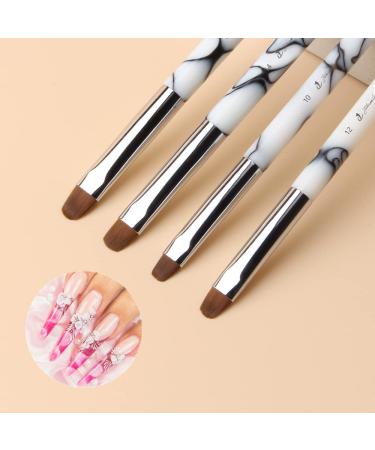YIHUALE French Nail Brush 2 Way Gel Acrylic Kolinsky Brush with Dotting Tool - White/Black (16 pcs) - Buy Online on GoSupps.com