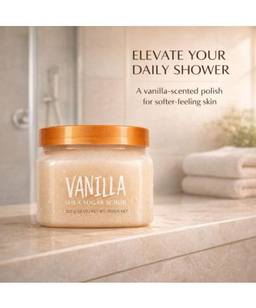 Exfoliating Body Scrub with Vanilla Scent Sugar Texture Body Cleanser for Daily Shower Use Smooth Application Large 18 oz Jar - Buy Online on GoSupps.com