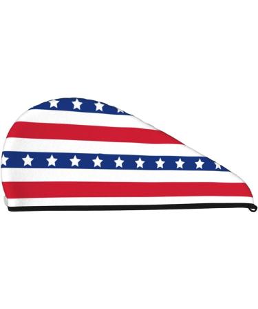 American Patriotic Stars and Stripes Microfiber Hair Towel | Super Absorbent Coral Velvet Wrap for Long Curly & Thick Hair | Quick Dry Towel for Women - Buy Online on GoSupps.com