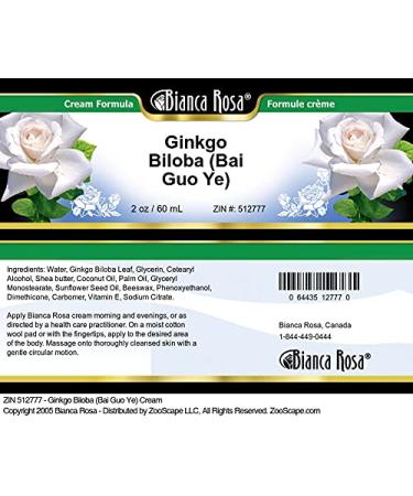 Bianca Rosa Ginkgo Biloba (Bai Guo Ye) Cream (2 oz ZIN: 512777) - 2 Pack - Buy Online on GoSupps.com