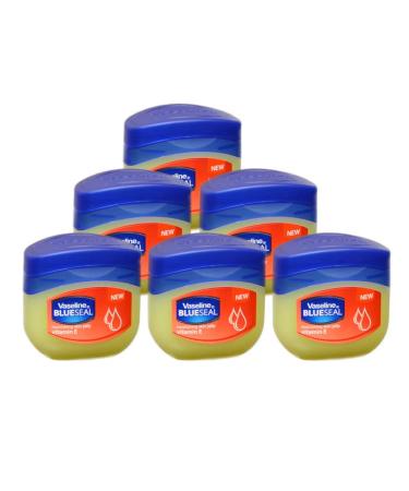 Vaseline BlueSeal Nourishing Skin Jelly 1.7oz (50ml) Jar with Vitamin E (Pack of 6)