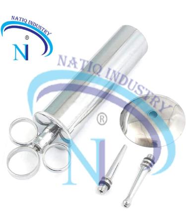 Natiqind Ear Wax Removal Syringe 4oz - Brass with Chrome Finish | Ideal for Household, EMT, Firefighter, Police, Medical Students & Hobbies - Buy Online on GoSupps.com